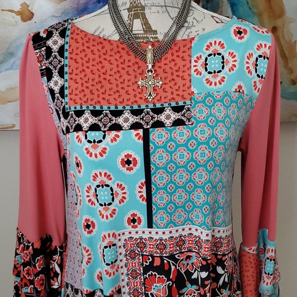 Emerald Patchwork Dress - image 3